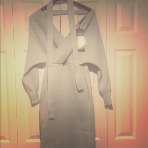 Grey midi sweater dress